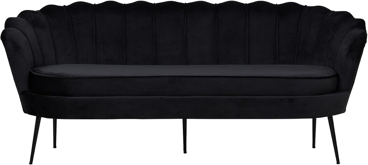 ebuy24 Sofa Nice Sofa 3 Personen velour schwarz. Bild 1