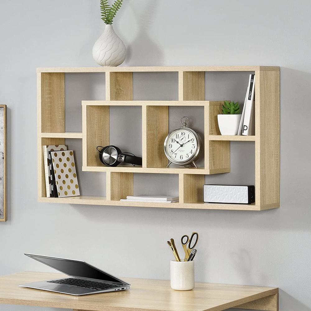 Wandregal Saputit 85 x 47,5 x 16 cm Hängeregal in Eichen-Optik en. casa Bild 1