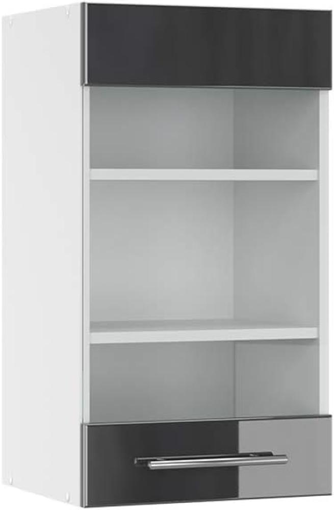 Vicco Küchenschrank Hängeschrank Unterschrank Küchenzeile Hochglanz Fame-Line (Anthrazit Hochglanz, Hängeglasschrank 40 cm) Bild 1