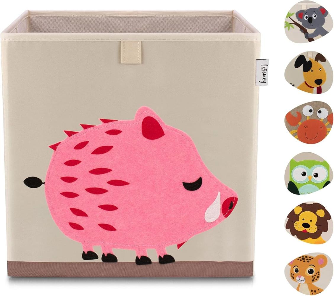 Lifeney Aufbewahrungsbox mit Stachelschwein Motiv I Spielzeugbox mit Tiermotiv passend für Würfelregale I Ordnungsbox für das Kinderzimmer I Aufbewahrungskorb Kinder Bild 1