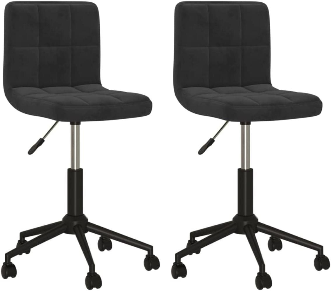 vidaXL Esszimmerstühle 2 Stk. Drehbar Schwarz Samt, Drehbar [334488] Bild 1