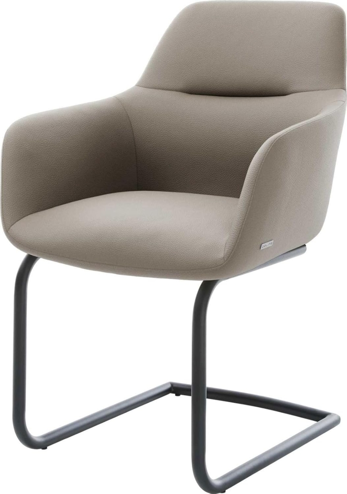 Freischwinger Pejo-Flex Echt-Leder Schlamm Freischwinger rund Schwarz Taschenfederkern Bild 1