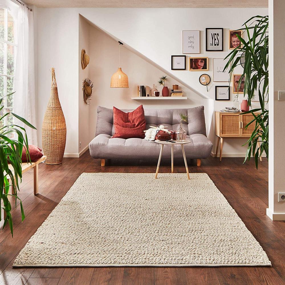 Handweb Teppich Lindau, Farbe: natur, Größe: 70x140 cm Bild 1