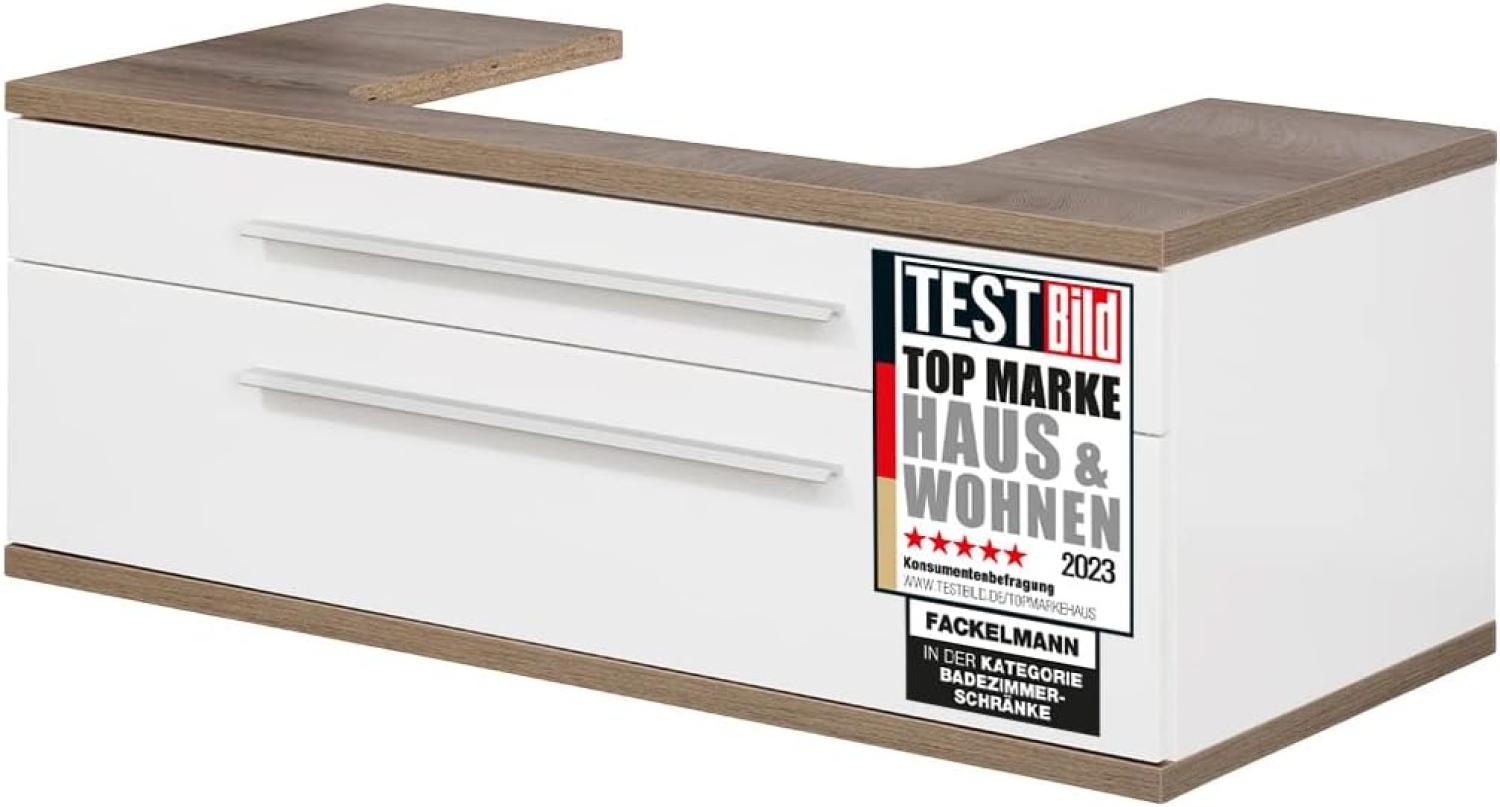 Fackelmann STANFORD Waschbeckenunterschrank 110 cm, Weiß, mit Beckenausschnitt Bild 1