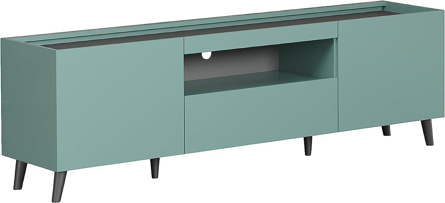 Trendteam TV-Lowboard, Holz dusk blue / grau, 60 x 42 x 181 cm Bild 1