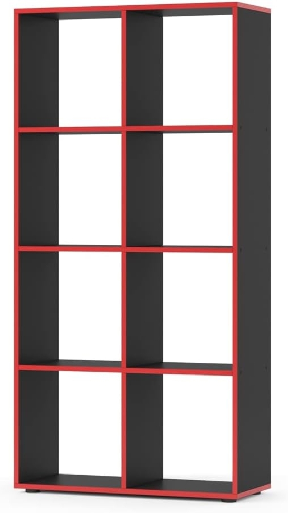 Raumteiler Scutum Schwarz/Rot 143 x 72 cm Vicco Bild 1