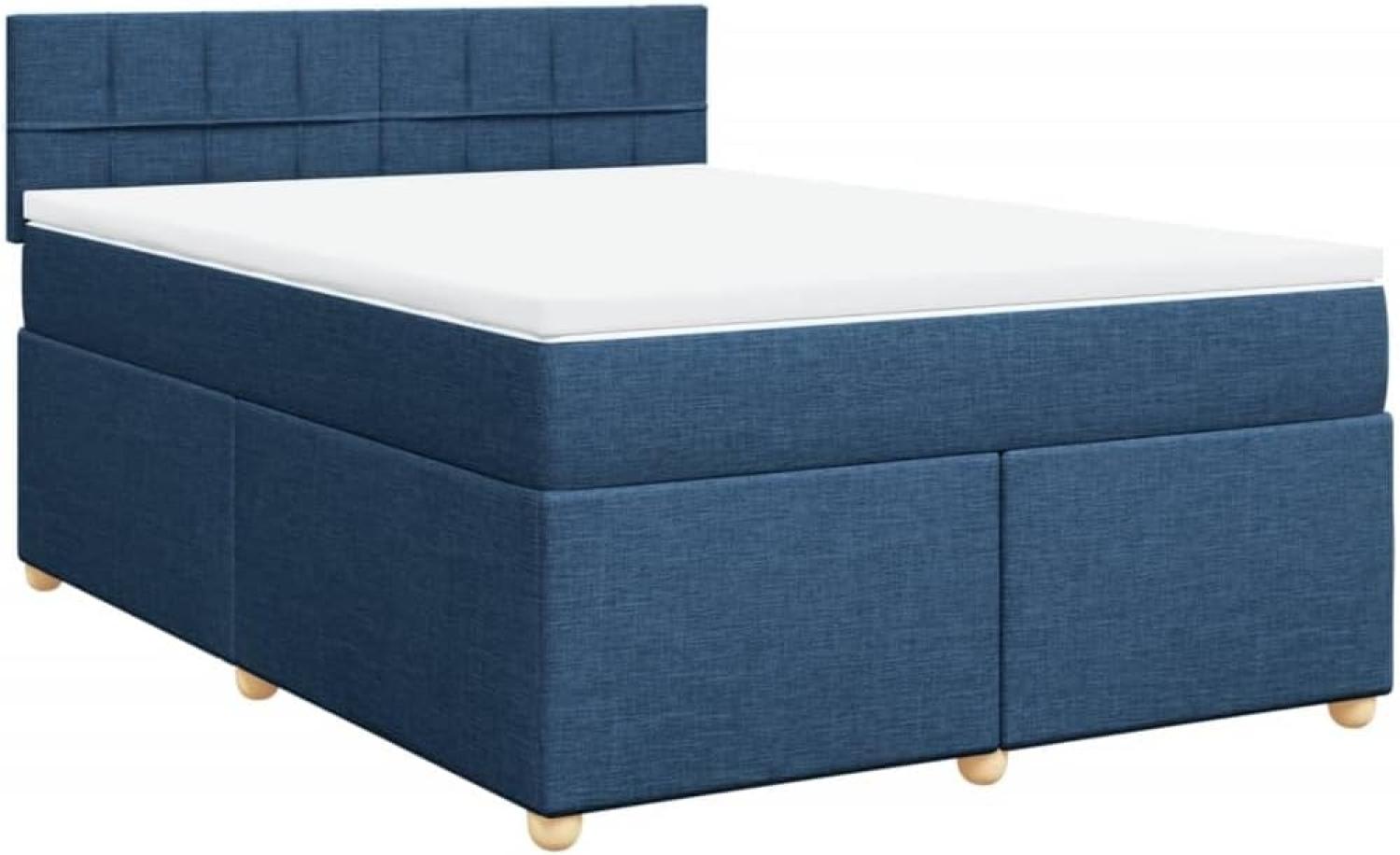 Boxspringbett mit Matratze Blau 140x200 cm Stoff 3289009 Bild 1