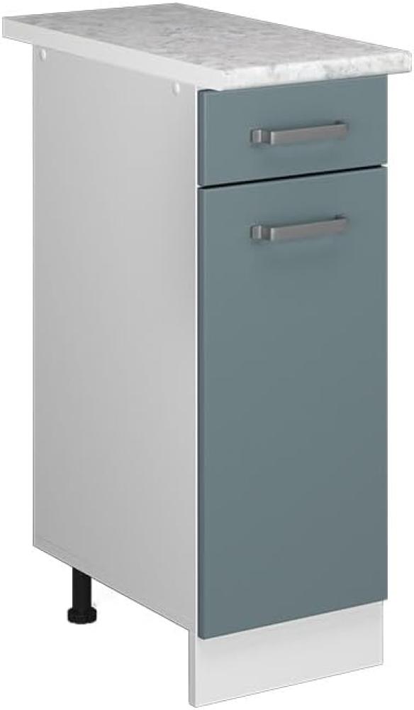 Vicco Küchenunterschrank R-Line, Blau-Grau/Weiß, 30 cm mit Arbeitsplatte Bild 1