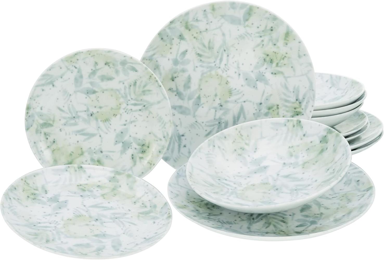 CreaTable 25871 Tafelservice Tropical für 4 Personen, Porzellan, mehrfarbig (1 Set, 12-teilig) Bild 1