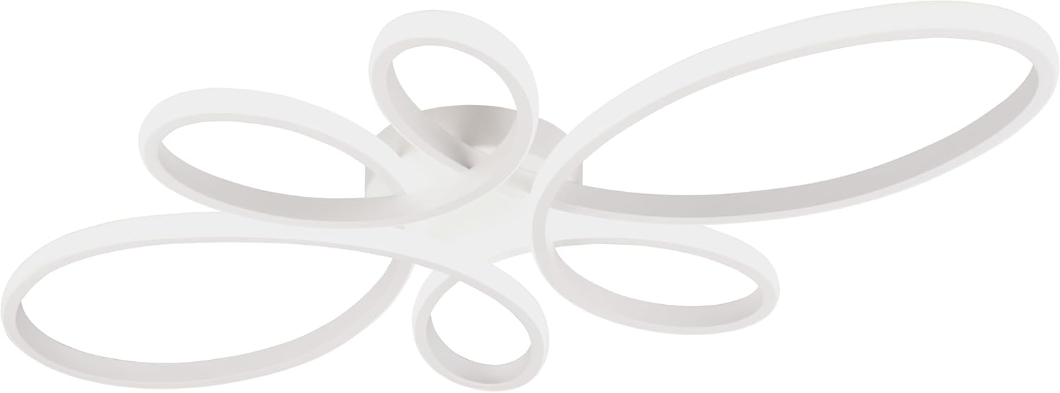 Große LED Deckenleuchte FLY geschwungen Weiß, Breite 83cm Bild 1