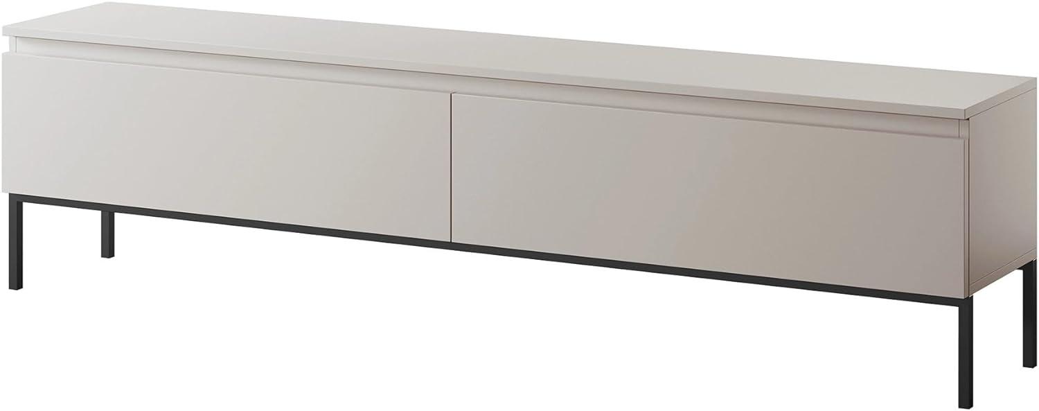 Selsey Bemmi - TV-Schrank Lowboard, Beige mit schwarzen Beinen, 175 cm Bild 1