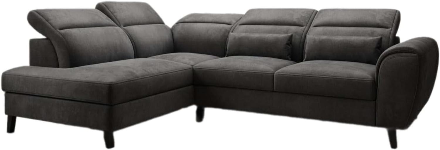 Designer Sofa Nobile mit verstellbarer Rückenlehne Samt Anthrazit Links Bild 1