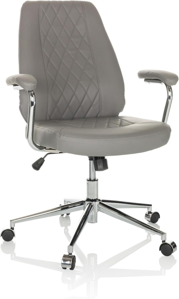 hjh OFFICE Home Office Chefsessel Theo I Kunstleder Drehstuhl mit ergonomischer Rückenlehne, Bürostuhl gepolstert Grau, 729451 Bild 1