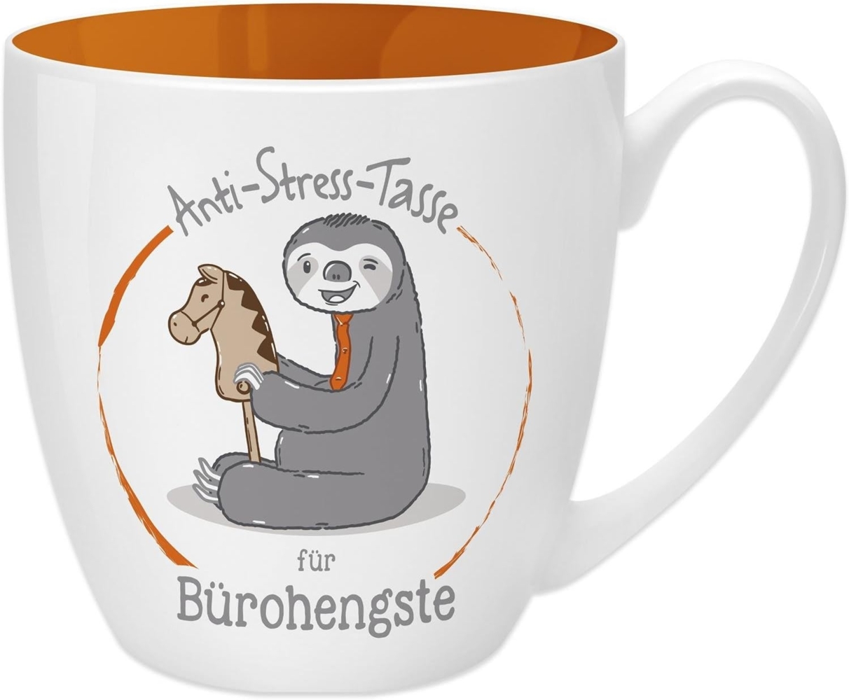 GRUSS & CO Anti-Stress-Tasse Motiv "Bürohengst" | Tasse mit Spruch, 45 cl, New Bone China | Geschenk für Ihn | 45487 Bild 1