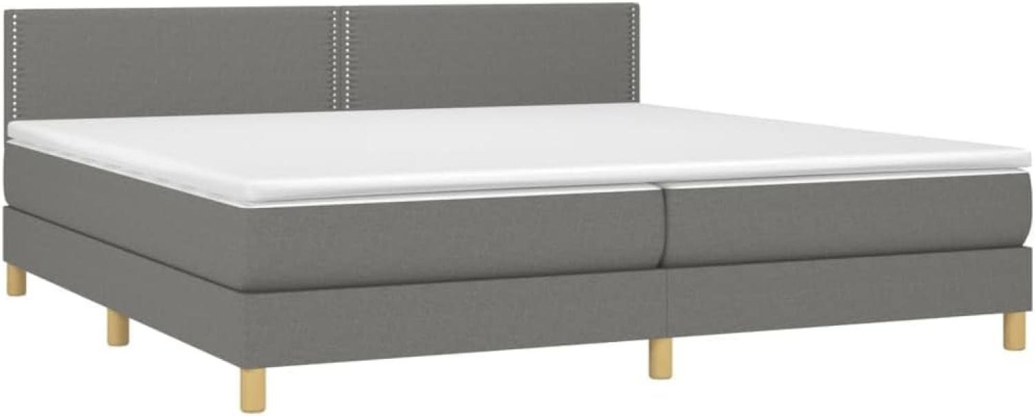 vidaXL Boxspringbett mit Matratze Dunkelgrau 200x200 cm Stoff, Härtegrad: H2 [3140562] Bild 1