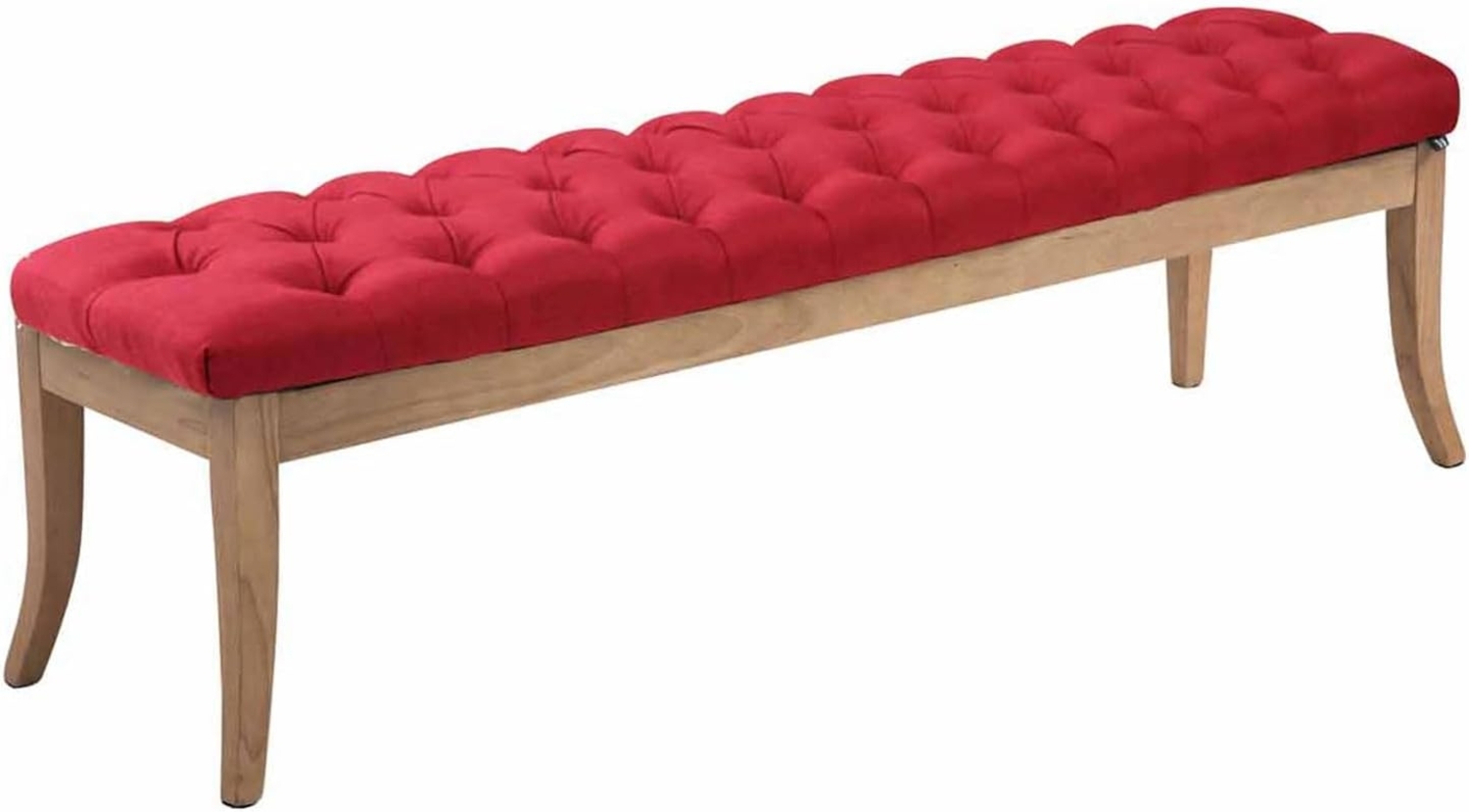 CLP Sitzbank Ramses mit hochwertiger Polsterung und Stoffbezug I Bank mit antik-Hellen Holzbeinen I Holzbank mit Einer Sitzhöhe von: 46 cm, Farbe:rot, [307171] Bild 1