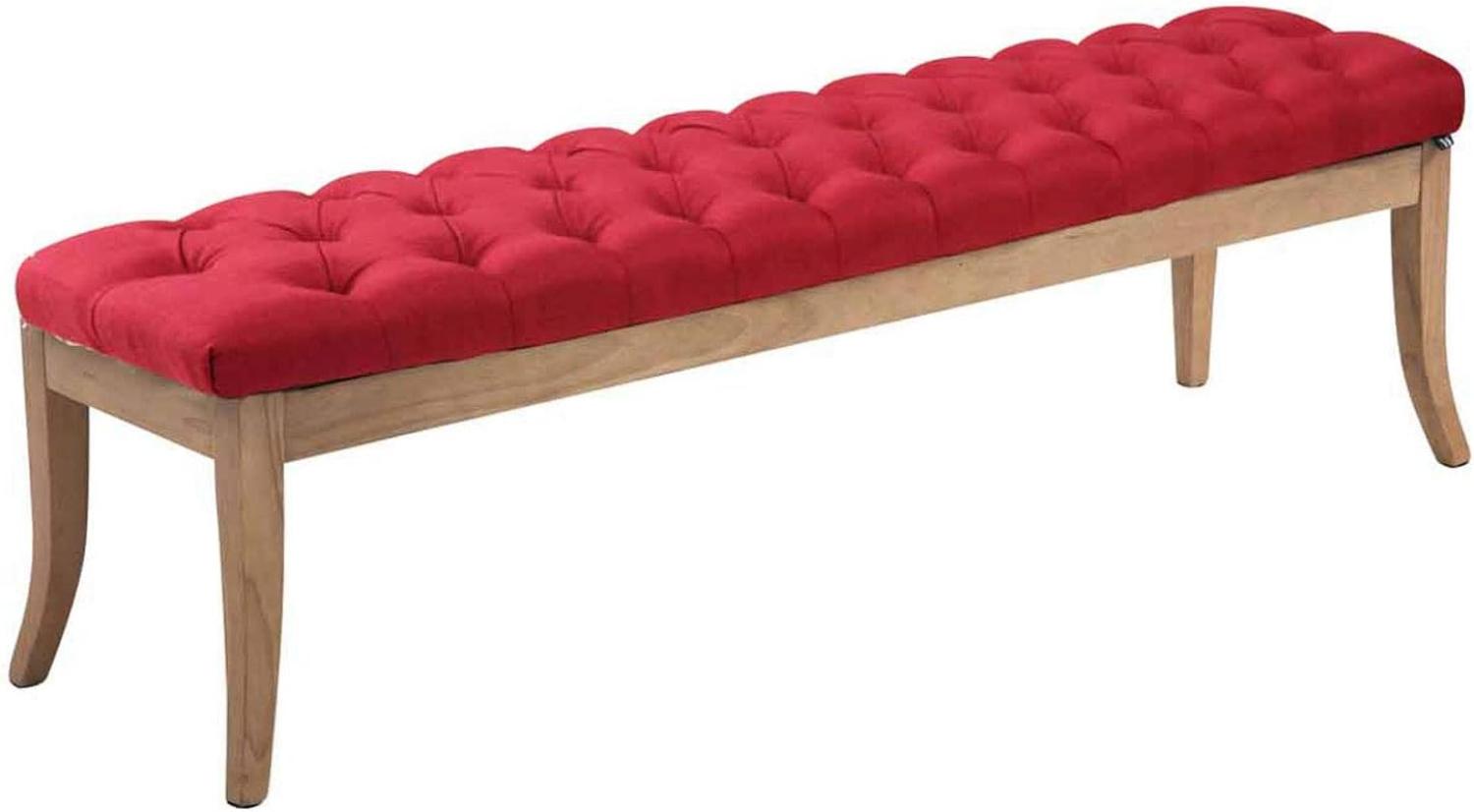 CLP Sitzbank Ramses mit hochwertiger Polsterung und Stoffbezug I Bank mit antik-Hellen Holzbeinen I Holzbank mit Einer Sitzhöhe von: 46 cm, Farbe:rot, [307171] Bild 1