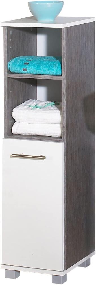 Schildmeyer Rocki 118031 Highboard, 30 x 110,5 x 32,5 cm, weiß / esche grau Dekor Bild 1