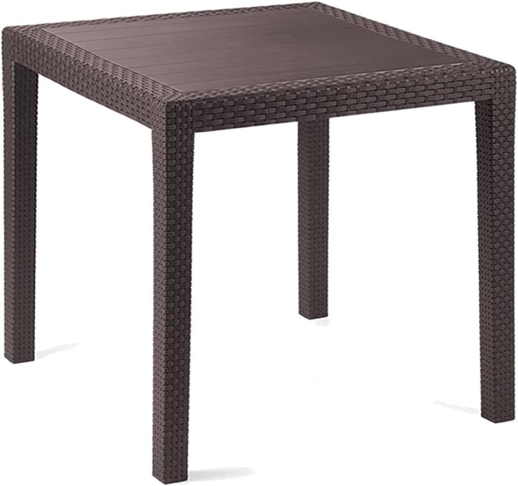 MOJAWO Gartentisch Rattanlook Mokka 79x79x72cm-DKIN028MA Bild 1