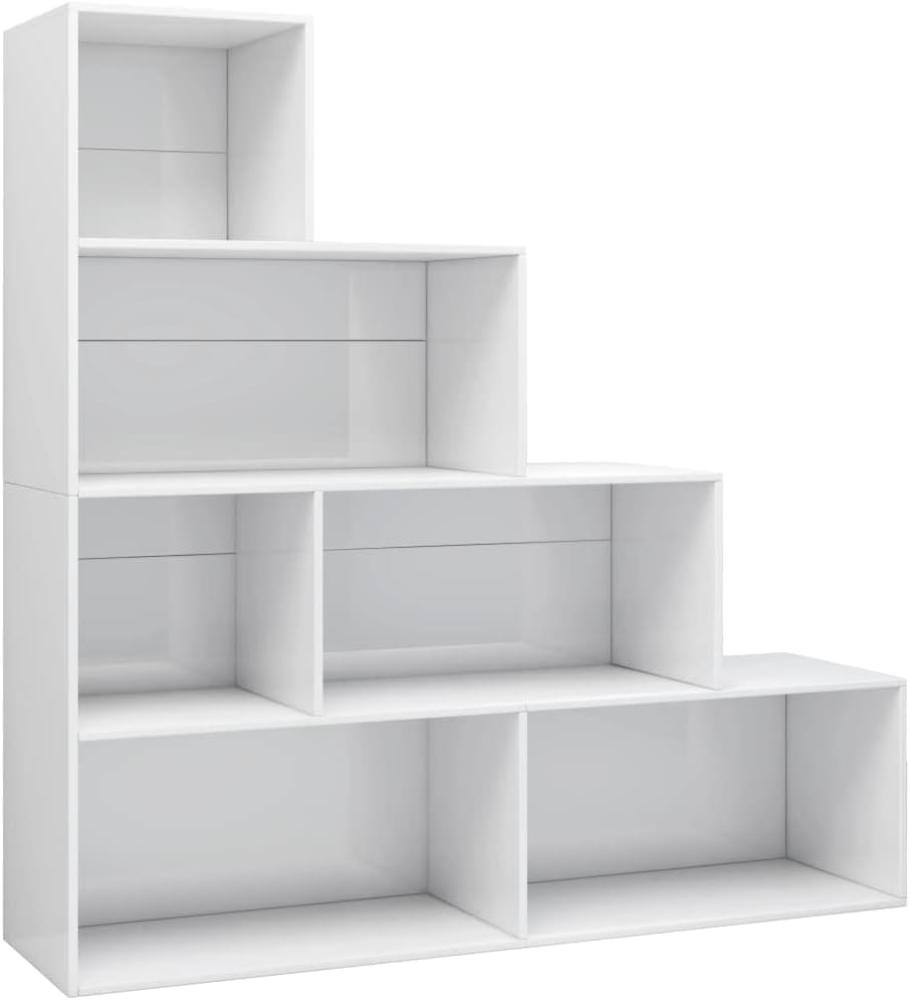 vidaXL Bücherregal/Raumteiler Hochglanz-Weiß 155x24x160 cm 800663 Bild 1