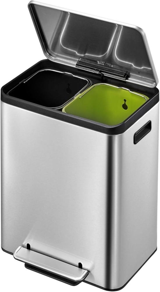EKO Tretmülleimer EcoCasa 2x15 L Mattsilbern Bild 1