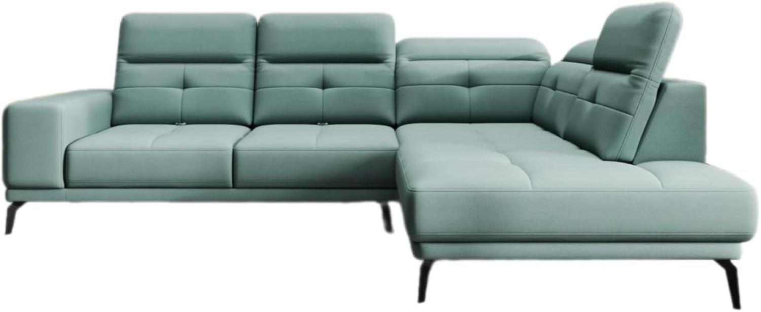 Designer Sofa Isabella mit verstellbarer Kopf- und Rückenlehne Stoff Grün Rechts Bild 1