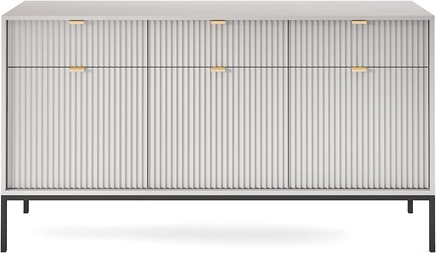 Selsey VELLORE-Dreitürige Kommode, Grau, 154 cm x 83 cm x 39 cm Bild 1