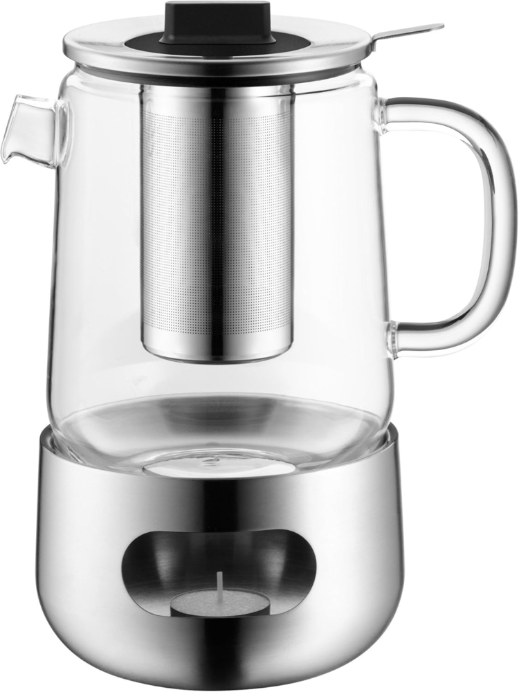 WMF Teekanne SensiTea, 1.3 l, (1x Teekanne, 1x Teesieb, 1x Stövchen (Füllmenge 1,3l, Höhe 24 cm, Ø 14 cm), 3-St, 1x Teekanne, 1x Teesieb, 1x Stövchen), SensiTea Bild 1