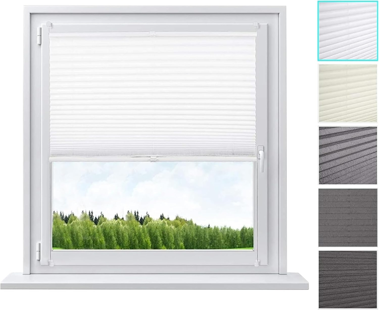 Plissee Klemmfix verspannt in Crushed Optik Weiß 65x220 Bild 1