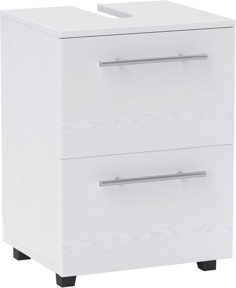 HOMCOM Waschbeckenunterschrank Kompakter Badezimmer-Unterschrank (mit Schublade und Einzeltür, 1-St, für wandmontiertes Waschbecken) 41,5 x 35,5 x 59 cm, Weiß Bild 1