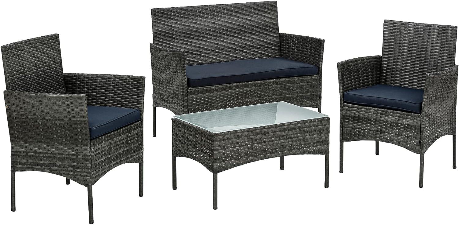 STILISTA® Lounge Set 4tlg. Polyrattan grau Bild 1