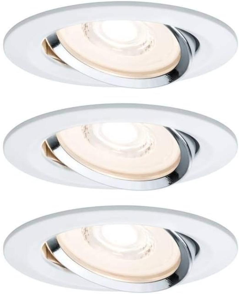 Paulmann Premium Einbauleuchten Set Reflector Coin rund schwenkbar dimmbar LED 3x6,8W 230V Weiß Chrom/Alu13283 Bild 1