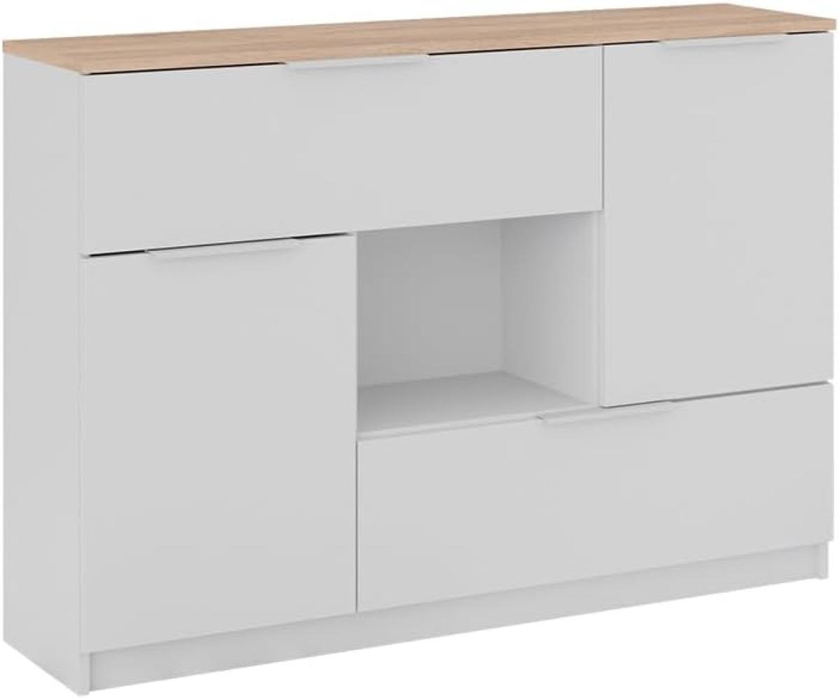 Vicco Sideboard Betti Weiß Sonoma 120 x 84 cm 2 Türen 2 Schubladen 1 Fach Bild 1