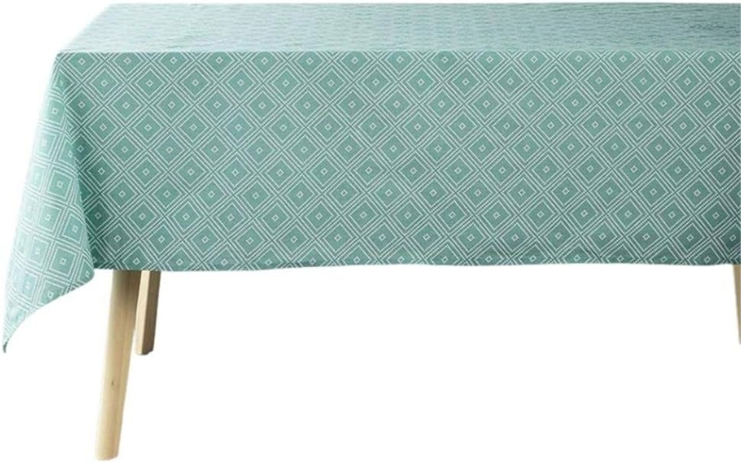 Douceur d'Intérieur, Idylle Tischdecke, rechteckig, 140x240 cm, Polyester-Baumwolle, Bedruckt, Minze Bild 1