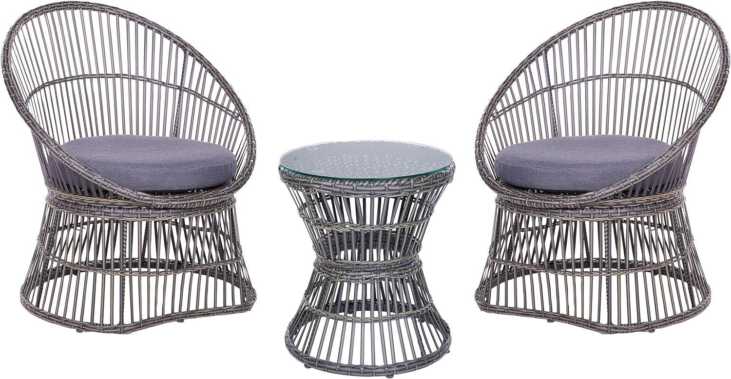 Bistro Set mit Kissen Taupe MESYNA Bild 1