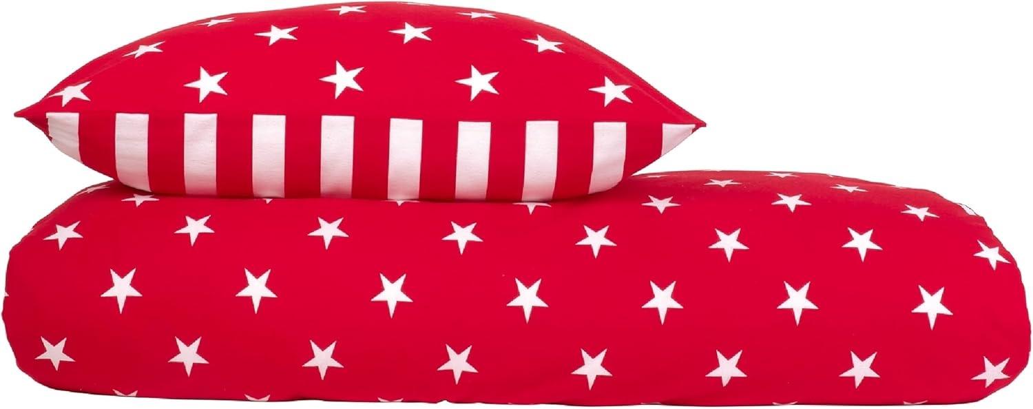 Schiesser Wendebettwäsche Stars & Stripes aus weicher Baumwolle mit Sternenprint, Feinbiber, 2 teilig, MADE IN GREEN by OEKO-TEX®-zertifiziert Bild 1