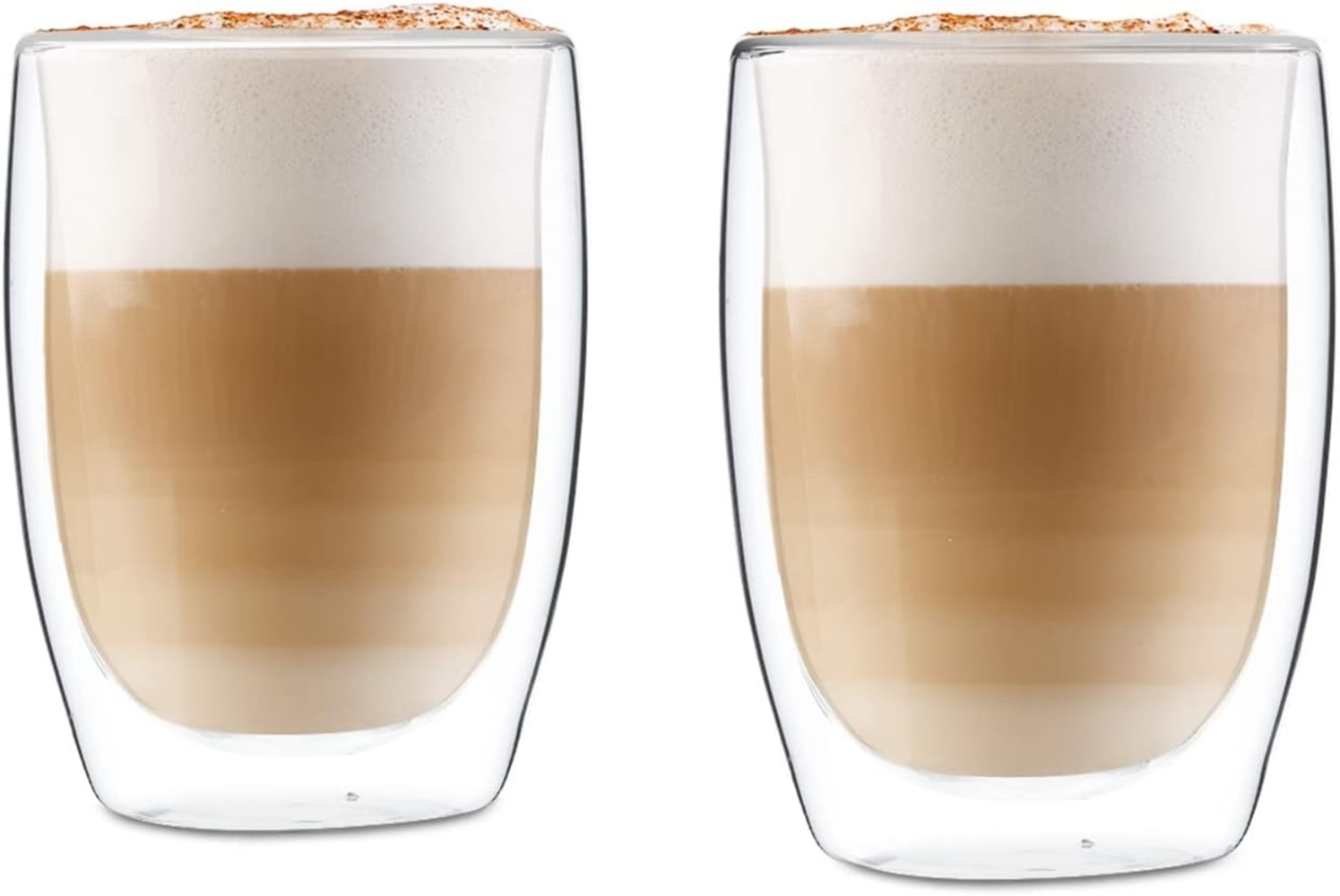 Glaswerk Latte Macchiato Gläser Doppelwandig, Gläser Set mit 2 Kaffeetassen, Cappuccino Tassen aus Glas, Doppelwandige Gläser, Isoliertes Trinkglas, Teegläser -30 bis 150°C, Cappuccino Gläser 350ml Bild 1