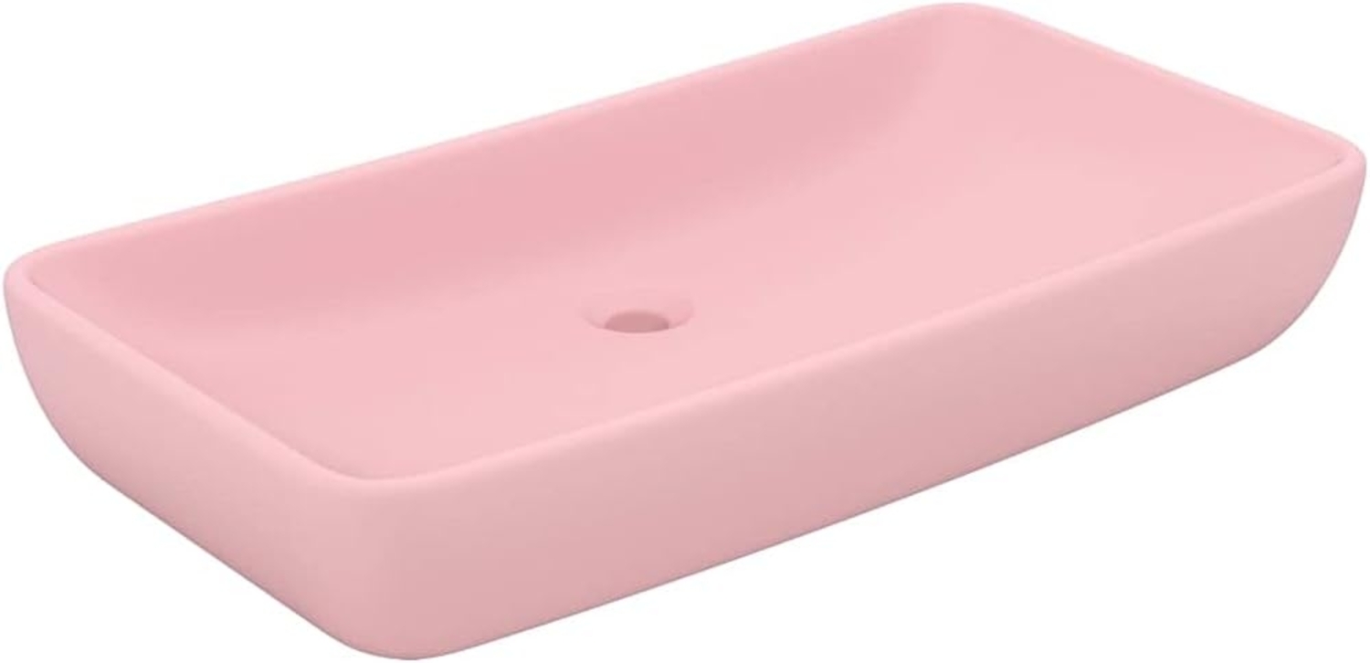 vidaXL Luxus-Waschbecken Rechteckig Matt Rosa 71x38 cm Keramik 146955 Bild 1