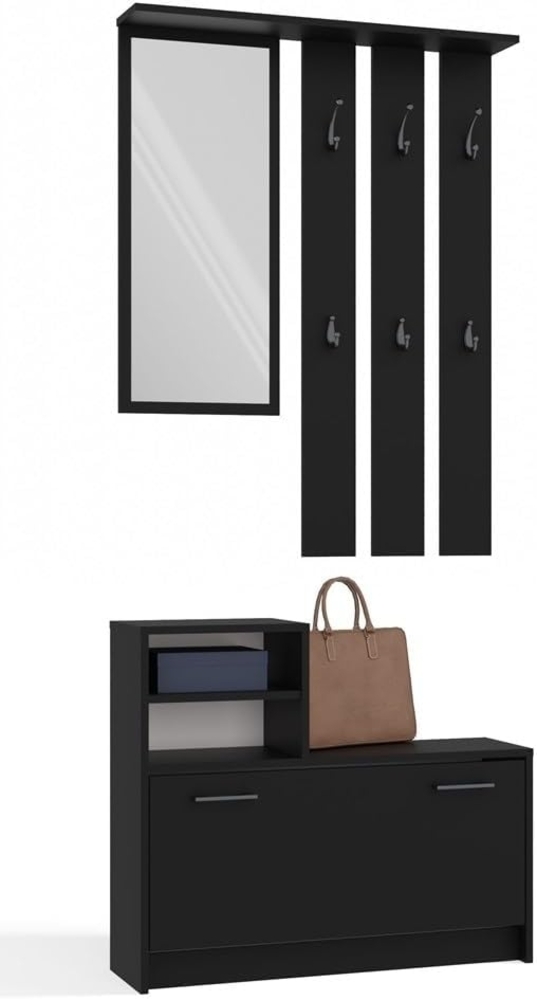 TOPESHOP Garderoben-Set praktisches Set mit Spiegel & Schuhschrank – Modern & Stilvoll Bild 1