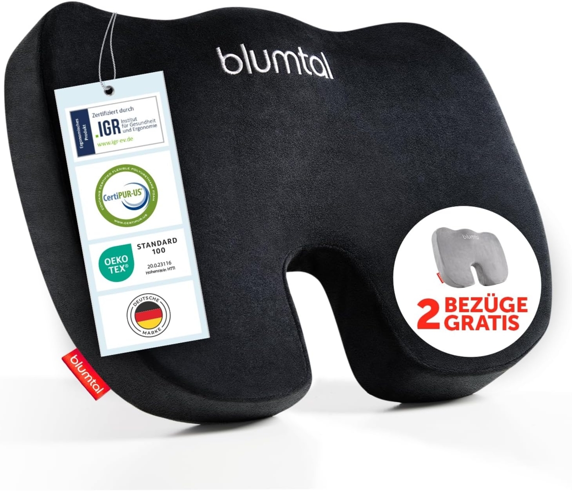 Blumtal Sitzkissen Ergonomisches Sitzkissen - in 3 Härtegraden, ideales Sitzkissen für das Auto und Büro Bild 1