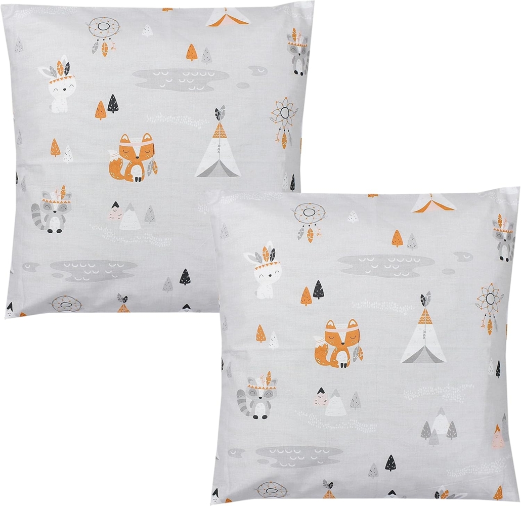 TupTam Kissenbezüge Kinder Kissenbezug Dekorativ Gemustert mit Hotelverschluss 2er Set Bild 1