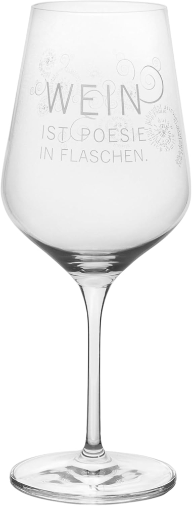 Vino Rotweinglas "Wein ist Poesie in Flaschen" - Räder Design Bild 1