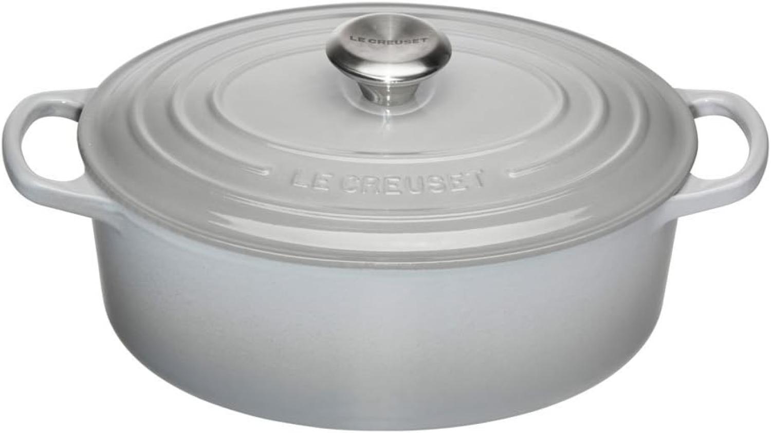 Le Creuset Bräter 'Signature' , Gusseisen , Oval, für alle Herdarten und Induktion geeignet, Perlgrau, 31,0 cm Bild 1