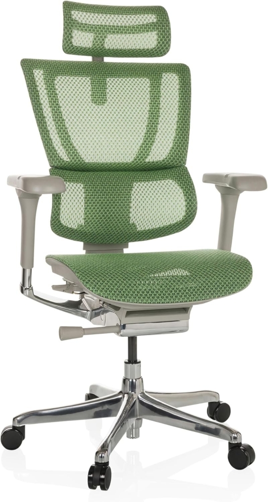 hjh OFFICE Bürostuhl ERGOHUMAN Slim I G Netz ergonomischer Bürosessel mit Flexibler Lordosenstütze, Grün, 652296 Bild 1