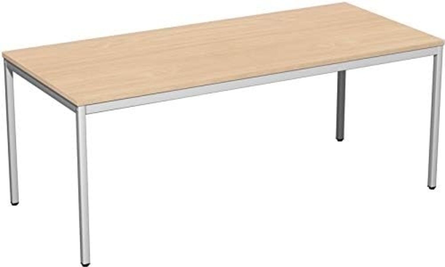 Konferenztisch Viereckfuß, 180x80cm, Buche Lichtgrau Bild 1