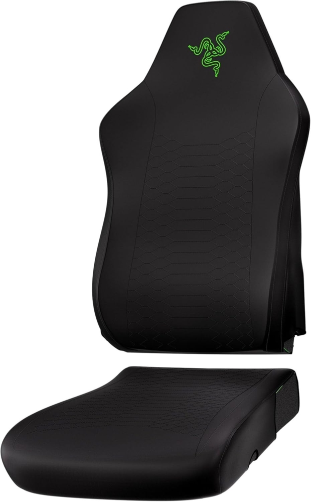 Razer Gaming Chair Sleeves - Designt Iskur V2 X - robust und komplett waschbar - Schutz vor Schmutz und Flecken (2-teilige Design Bezüge für Rückenlehne & Sitzfläche) Schwarz Bild 1