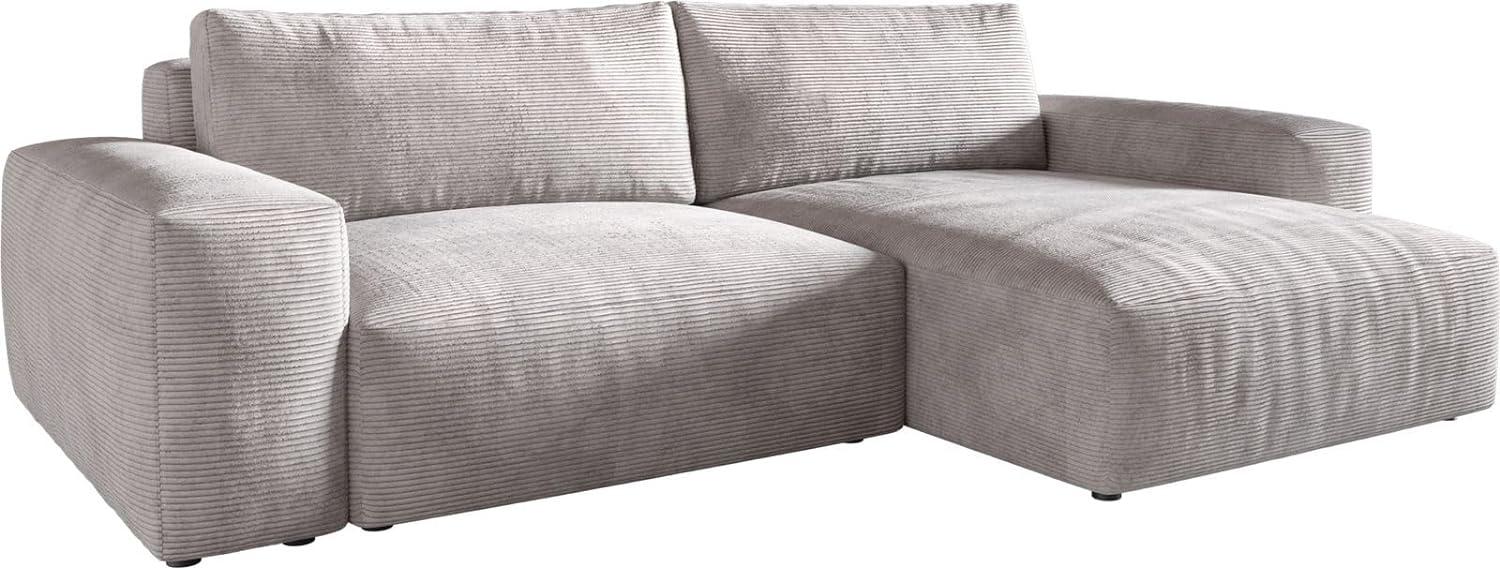 Ecksofa Lanzo XL 270x180 cm Cord Silbergrau Recamiere variabel Bild 1