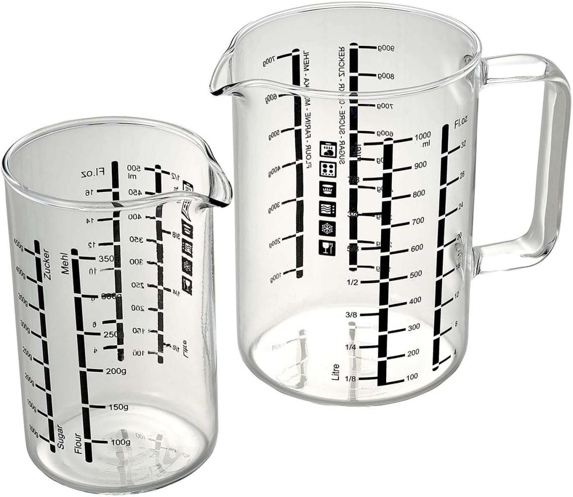 Messbecher-Set Glas 2-teilig 0,5 + 1,0 l Bild 1