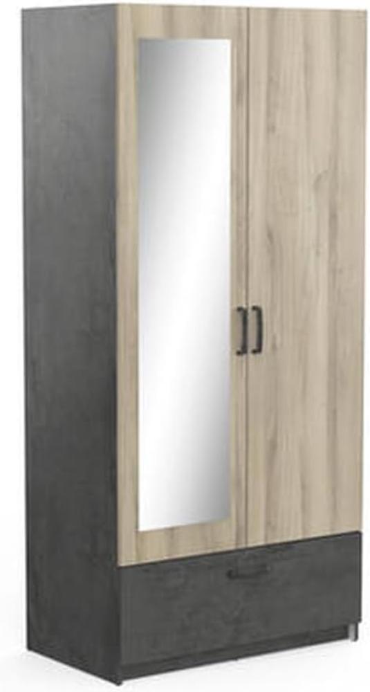 Kleiderschrank >Ready2< in Eiche/sidewalk aus Holzwerkstoff - 89x192x51 (BxHxT) Bild 1