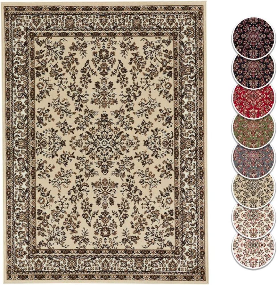 Kurzflor Orient Teppich Zabul - 80x250x0,8cm - Elfenbein Bild 1